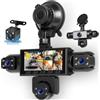 Techschermo Dash Cam Auto 5 Canali 1080P Fronte Retro e Interno, Schermo IPS da 3,16
