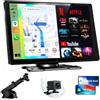 Volam schermo per auto carplay,con A-pple CarPlay e Android Auto,9 schermo,schermo carplay auto Net-flix YouTube,Telecamera Posteriore Navigazione Aggiornamento Siri/G00gle voice,iOS 10+ Android 11+