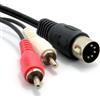 kenable Cavo audio stereo da spina DIN a 5 pin a 2 RCA per amplificatori Hi-Fi vintage e altoparlanti, nero, 1,2 m