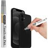 PARTS4EV Custodia nera per riparazione graffi di vernice per iPhone 12/12 Mini - Soluzione di ritocco rapido e facile - Penna antigraffio con 1 punta di ricambio