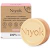 Niyok® Champú y acondicionador 2 en 1, pH neutro para la piel, vegano, sin plástico, pelo normal a fino, como jabón para el cabello, cosmética natural orgánica sin plástico, suave (80 g)