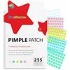 Dr. Zitacne Patch Idrocolloidali Coprenti, 255 Pezzi, 5 Colori e 5 Misure (8/10/12/14/16 mm), Adesivi a Stellina per Copertura Imperfezioni del Viso