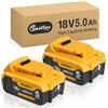 Waitley 2X Batteria per Dewalt 18V 5,0Ah Li-ion, Compatibile DCB184