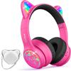 I love e iFecco IFECCO Cuffie Bluetooth per bambini senza fili con custodia, luci LED