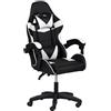 Totò Piccinni Sedia GAMING Ergonomica Reclinabile Girevole con cuscini in similpelle con rotelle e poggiatesta (Bianco)