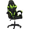 Totò Piccinni Sedia GAMING Ergonomica Reclinabile Girevole con cuscini in similpelle con rotelle e poggiatesta (Verde)