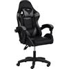 Totò Piccinni Sedia GAMING Ergonomica Reclinabile Girevole con cuscini in similpelle con rotelle e poggiatesta (Grigio)