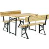 Totò Piccinni Set Birreria 2 Panche e Tavolo in Legno Naturale, Richiudibile, Salvaspazio Varie Misure (115x60 con Schienale)