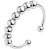 GD GOOD.designs Anello Antistress argentato con perline mobili - Anelli antistress impermeabili in argento | Misura regolabile (54-60)