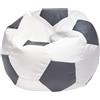 Ecopuf Pouf Calcio XL - Pouf calcio in similpelle - Ideale per tifosi, bambini - soggiorno - Poltrona da gioco - 105x80cm, Grigio E15