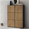 doporro Scarpiera Salvaspazio 90x36x120 cm con 12 Ripiani per Ingresso