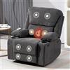 BRTHORY Poltrona Massaggiante Reclinabile Manuale 150°, Poltrona Relax Girevole con 2 Portabicchieri, Telecomando, Poggiapiedi e 1 Tasche Laterali, Girevole a 360°