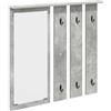 Cervaline Appendiabiti a Muro con Specchio Grigio Cemento 84 x 10 x 80 cm,Mobili,Scaffalature,Scaffali e mensole per pareti,11.07 kg -874494