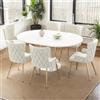 BLUON HOME Set di 6 sedie in velluto con gambe in metallo dorato, per soggiorno, camera da letto, elegante, beige