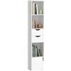 HOMCOM Libreria Scaffale Slim a 3 Ripiani Aperti, 30x24x158 cm Bianco