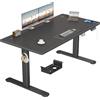 TRIUMPHKEY Scrivania Elettrica 140x70 cm Nero+Nero con Pannello Smart