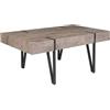 Beliani Tavolino da Caffè Moderno in Legno Scuro Gambe in Metallo 100 x 60 cm