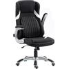 Vinsetto Sedia da Ufficio Ergonomica con Braccioli Ribaltabili Nero