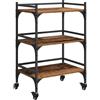 Generico Carrello da Cucina Legno Vecchio 50 x 35 x 75.5 cm,Mobili,Carrelli e Isole,Marrone,8.79 kg,883015