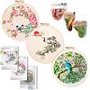 Vegena Ricamo Starter Kit, 3pcs Kit per Ricamo con Motivo e Istruzioni, Ricamo Starter Kit Set da Punto Croce, Set da Ricamo per Principianti, Adulti e Bambini, Ricamato con Motivo a Floreale
