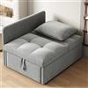VIVCA Divano letto imbottito 3 in 1 divano letto multifunzione in tessuto di lino con schienale regolabile, divano reclinabile per piccoli spazi.