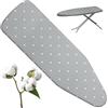 VIVIIHOO Rivestimento per Tavola da Stiro Copertura di Alta qualità per Stazione a Vapore e Ferro da Stiro, 145 x 55 cm, Grigio, Cotone Spesso con Elastico e Chiusura a Velcro