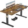 TRIUMPHKEY Scrivania Elettrica 140x70 cm Marrone+Nero con Pannello Smart