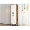 Dmora - Scarpiera Mimosa, Mobile portascarpe, Armadio da ingresso multiuso, Mobiletto per calzature, 60x35h200 cm, Noce e Bianco