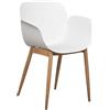 Beliani Set di 2 sedie moderne Sedute in plastica modellata Gambe in metallo per sala da pranzo cucina Bianco