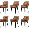 TUKAILAi Set di 6 Sedia Sala da Pranzo Imbottita in Pelle Artificiale, Sedie da Pranzo Moderne con Schienale e Gambe in Metallo, Sedia da Salotto per Poltroncina Cucina Ufficio (Marrone-Nero)