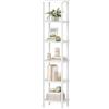 HOOBRO Libreria Verticale Industriale a 6 Ripiani, Scaffale Grande Capacità, Libreria Stretta in Legno e Metallo, per Soggiorno, Studio, Ufficio, Bianco EWW165SJ01