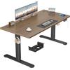TRIUMPHKEY Scrivania Elettrica 140x70 cm Noce+Nero con Pannello Smart