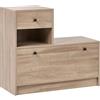Beliani Set da ingresso Appendiabiti con contenitore per scarpe specchio Marrone chiaro