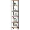 HOOBRO Libreria Verticale Industriale a 6 Ripiani, Scaffale Grande capacità, Libreria Stretta in Legno e Metallo, per Soggiorno, Studio, Ufficio, Marrone Vintage e Nero EBF165SJ01