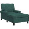Generico Chaise Lounge con Cuscino Verde Scuro 91 x 157 x 91 cm Tessuto,Mobili,Sedie,Chaises-Longues,Verde,28.8 kg,42022934