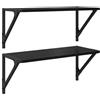 Generico Scaffali da Parete 2 PCS Rovere Nero 60 x 25 x 25,5 cm,Mobili,Scaffalature,Scaffali e mensole per pareti,Nero,5.05 kg,882858
