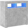 Generico Credenza con Luci LED Grigio Cemento 80x35x75 cm,Mobili,Armadietti e portaoggetti,Buffet e credenze,Grigio,30 kg,804332