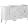 Beliani Cassettiera Bianca con 6 Cassetti 75 x 130 cm