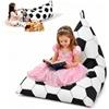 Hengrongshen Pouf per bambini, extra large, senza imbottitura, contenitore per animali di peluche, 2 in 1, grande capacità, pieghevole, per riporre giocattoli, tela di alta qualità, 250 l (calcio bianco e nero)