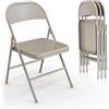 Bonnlo Set di 4 Sedie Pieghevoli in Metallo 45 x 46 x 79,5cm, Sedie Pieghevoli da Esterno e Interno, Sedie Salvaspazio da Viaggio, Ristorante, Soggiorno e Conferenza, Porta 160KG (Kaki)