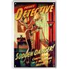 schilderkreis24 Targhetta in metallo Pin Up Pinup Private Detective Hot Sexy Girl Lady Retro pubblicitario targa decorativa in metallo Vintage Targa regalo per compleanno o Natale C0304 20 x 30 cm