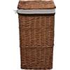 Generico Cesto della Biancheria Impilabile Marrone in Salice,Casa e Giardino,Forniture domestiche,Forniture Lavanderia,Cesti del bucato,Marrone,2.35 kg,286979