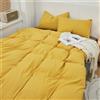 Odot Tinta Unita Copripiumino 150x200cm 180x220cm 200x230cm, Stile Semplice Copripiumini Microfibra Traspirante Morbido Biancheria da Letto per Adulti Bambini (Giallo,150x200cm)