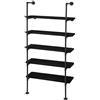Mendler Scaffale libreria Industriale HWC-C45 Metallo Legno di paulonia 5 Ripiani 28x80x165cm - Grigio Scuro