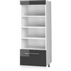 Vicco Scaffale da cucina Fame-Line, Antracite lucido/Bianco, 60 cm