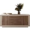 Web Convenienza Madia con 2 Ante e 3 Cassetti Made in Italy - Credenza Contenitore Collezione Sky per Soggiorno Cucina Ingresso Sala da Pranzo Mobile Design moderno originale - Cashmere/mercure