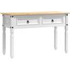Generico Tavolino con cassetto Bianco 115 x 46 x 73 cm Pino massello,Mobili,Tavoli,Tavolini Decorativi,Tavolini,Bianco,14.85 kg,42021194