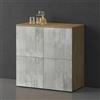 doporro Credenza Buffet 76x36,4x76 cm con 4 Ante Push-to-Open e Soft-Close