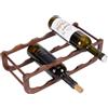 UNICRAFTALE Scaffale per bottiglie di vino e acqua, a 2 ripiani, in legno di noce di cocco, organizer per bottiglie di vino, porta presentazioni, per armadio da cucina, piano di lavoro, 18 x 41 x 11,7