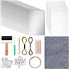 OLYCRAFT 20pz Fogli Metallizzati per Artigianato 30x20cm Kit Artistico per Sbalzo su Metallo Fogli di Lamina Argentata con Strumenti per Goffratura Tampone per Calligrafia Fai da Te Pittura Rilievo